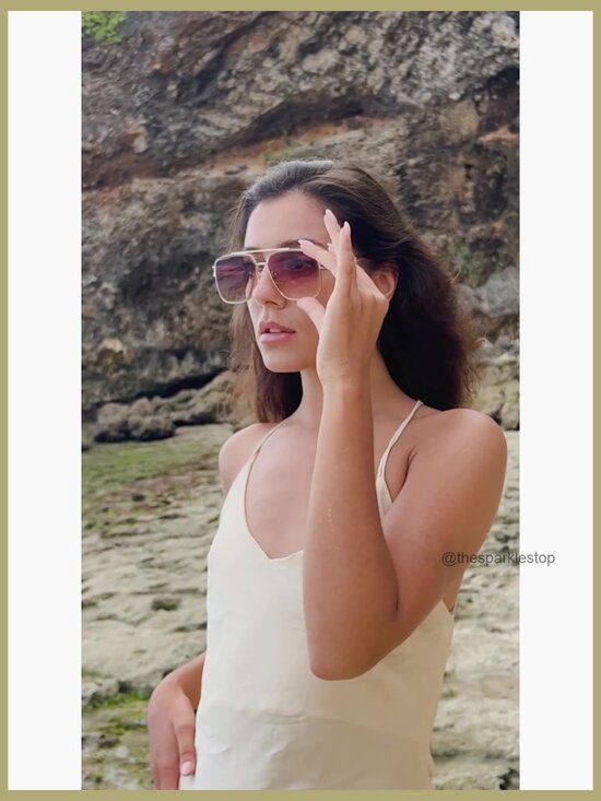 Retro Oversized Square Sunglasses Metal Frame UV400 Protection Unisex main image 6